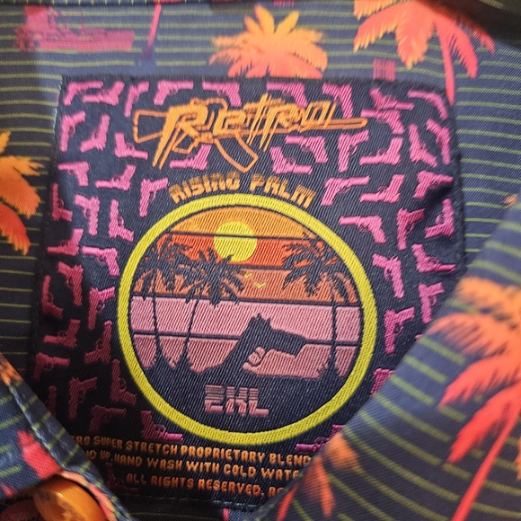 Rifle Retro Rising Palm Short Sleeve Button Down Size 2XL - Picture 3 of 8